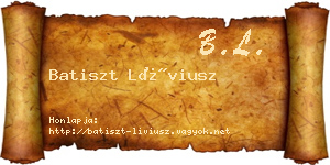 Batiszt Líviusz névjegykártya